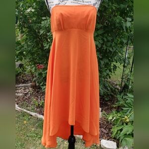 Elegant Orange Strapless Dress